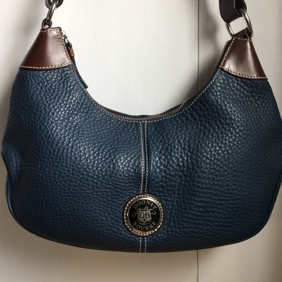 Dooney & Bourke Handbags - Dooney & Bourke Navy Leather Hobo, Medium